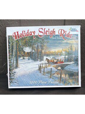 Holiday Sleigh Ride 1000-Piece Jigsaw Puzzle White Mountain Artwork By Sam Timm